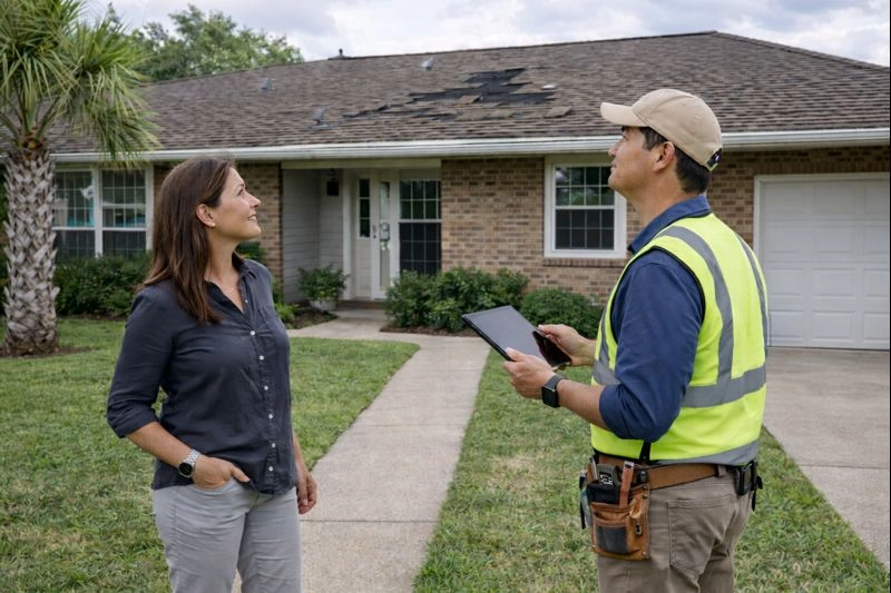 Storm damaged roof Conroe