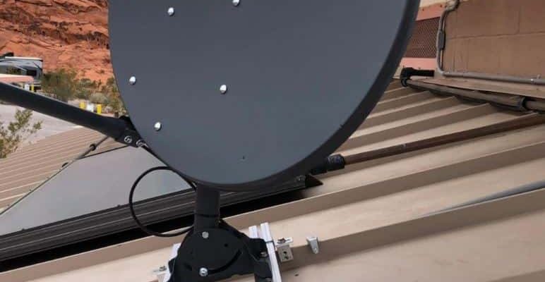 Satellite dish Metal Roof Satellite Dish on Metal Roof